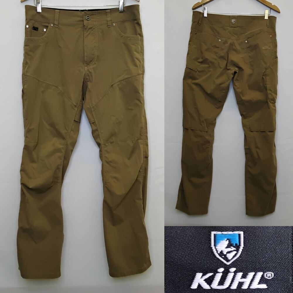 Kuhl Pants Men's 34x32 Brown Vented with Zipper Pockets #J5483